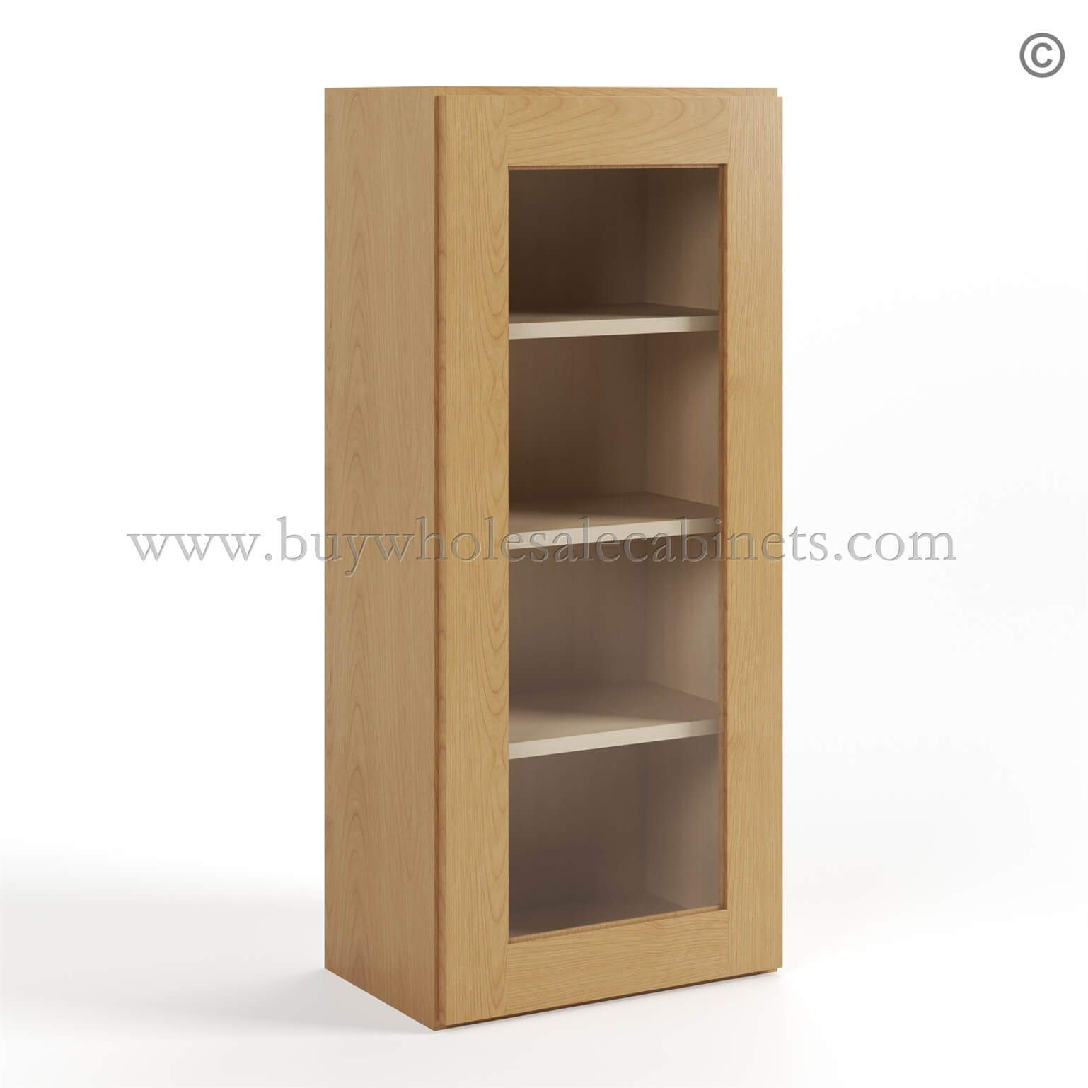 Treasure Chest Shaker 42 H Single Door Wall Cabinet with Glass Door, wall cabinet