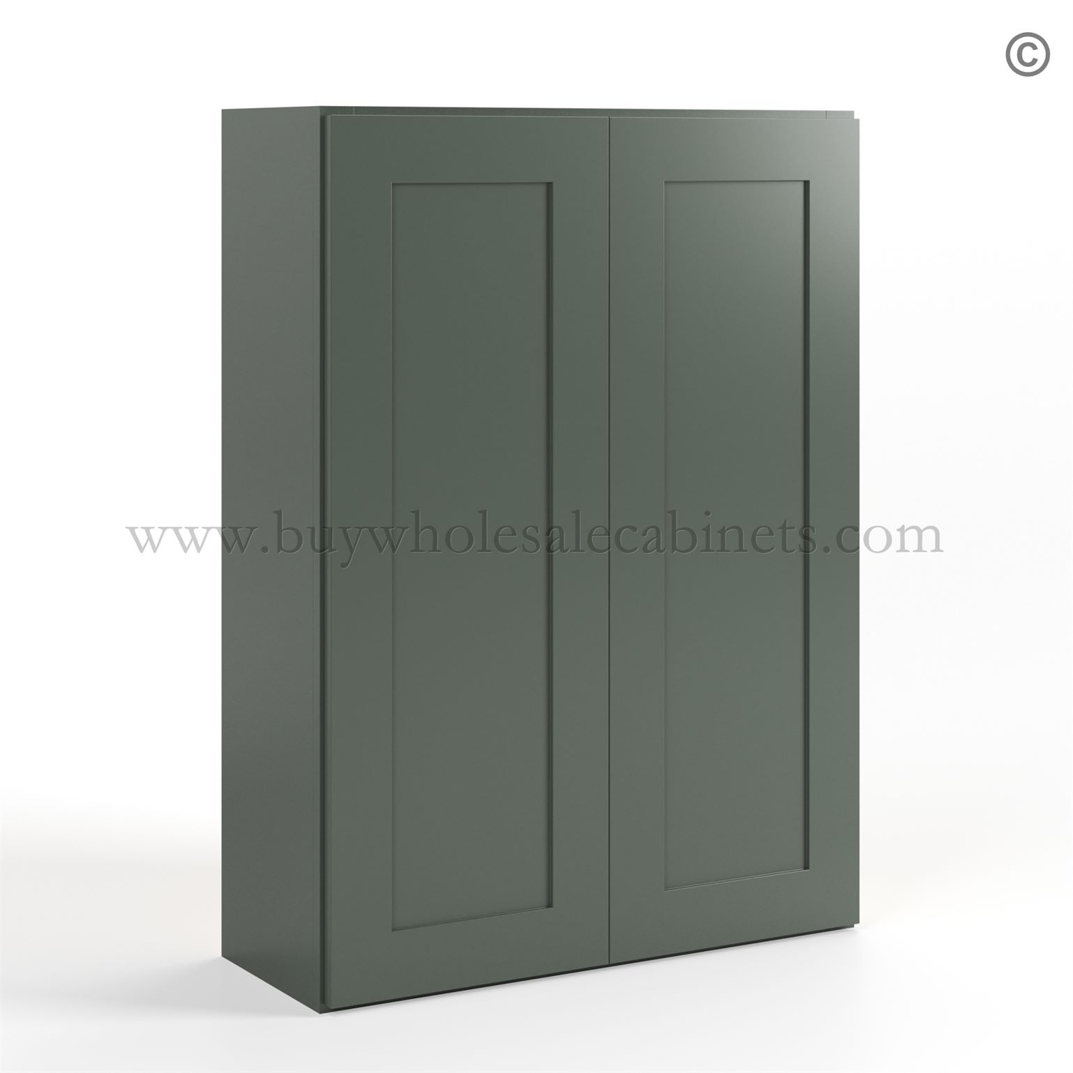 Green Shaker 42 H Double Door Wall Cabinet, rta cabinets