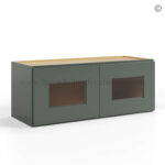 Green Shaker 12 H Double Door Wall Cabinet with Glass Doors, rta cabinets