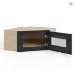 wall cabinets, black cabinets