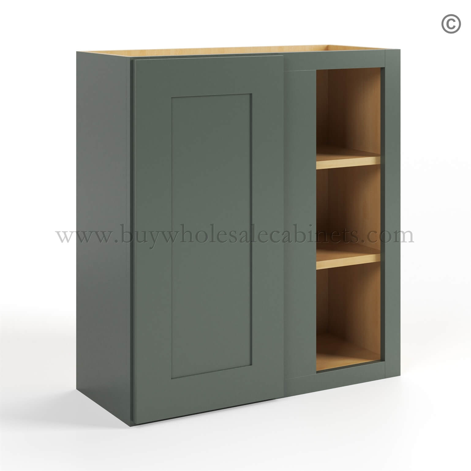 Green Shaker 30 H Wall Blind Cabinet, rta cabinets