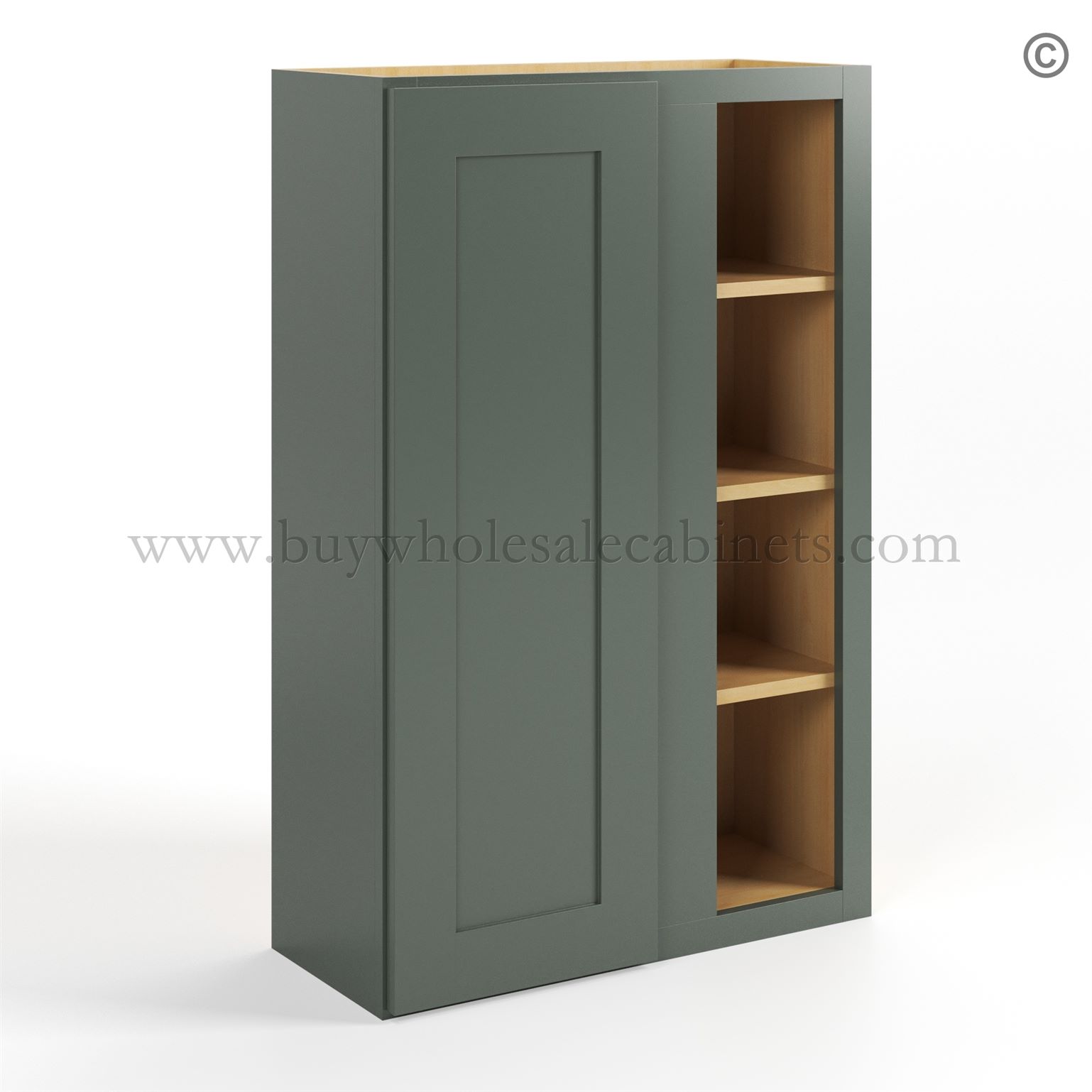 Green Shaker 42 H Wall Blind Cabinet, rta cabinets