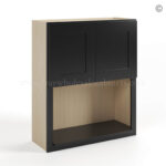wall cabinets, black cabinets