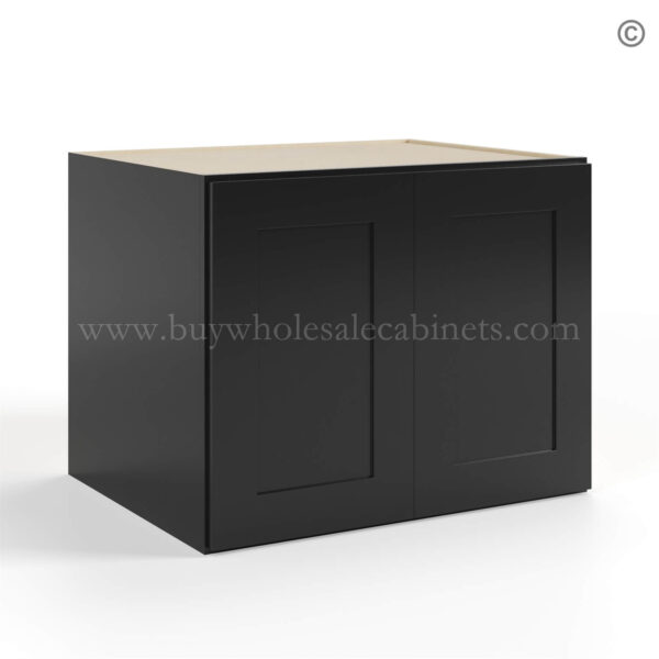 black Shaker 24 H Refrigerator Wall Cabinet 24 Deep