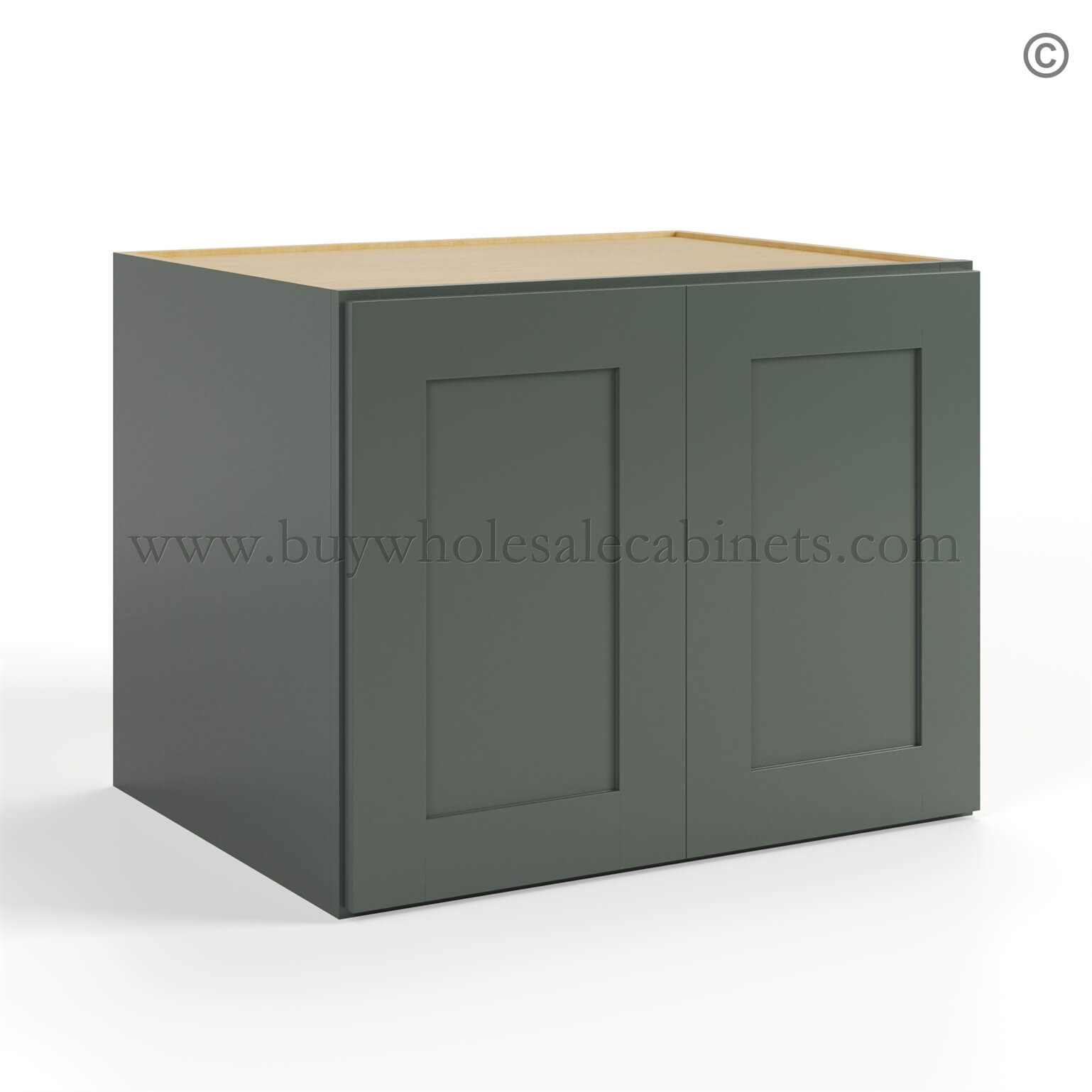 Green Shaker 24 H Refrigerator Wall Cabinet 24 Deep, rta cabinets