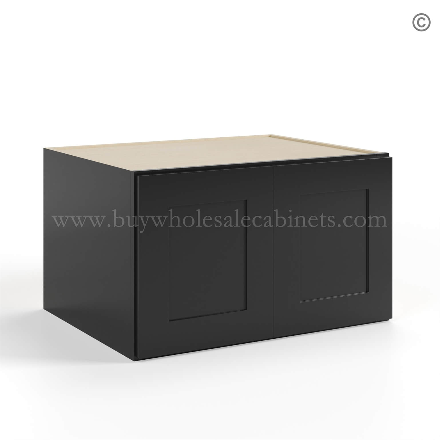 black Shaker 33 W Refrigerator Wall Cabinet 24 Deep