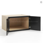 wall cabinets, black cabinets