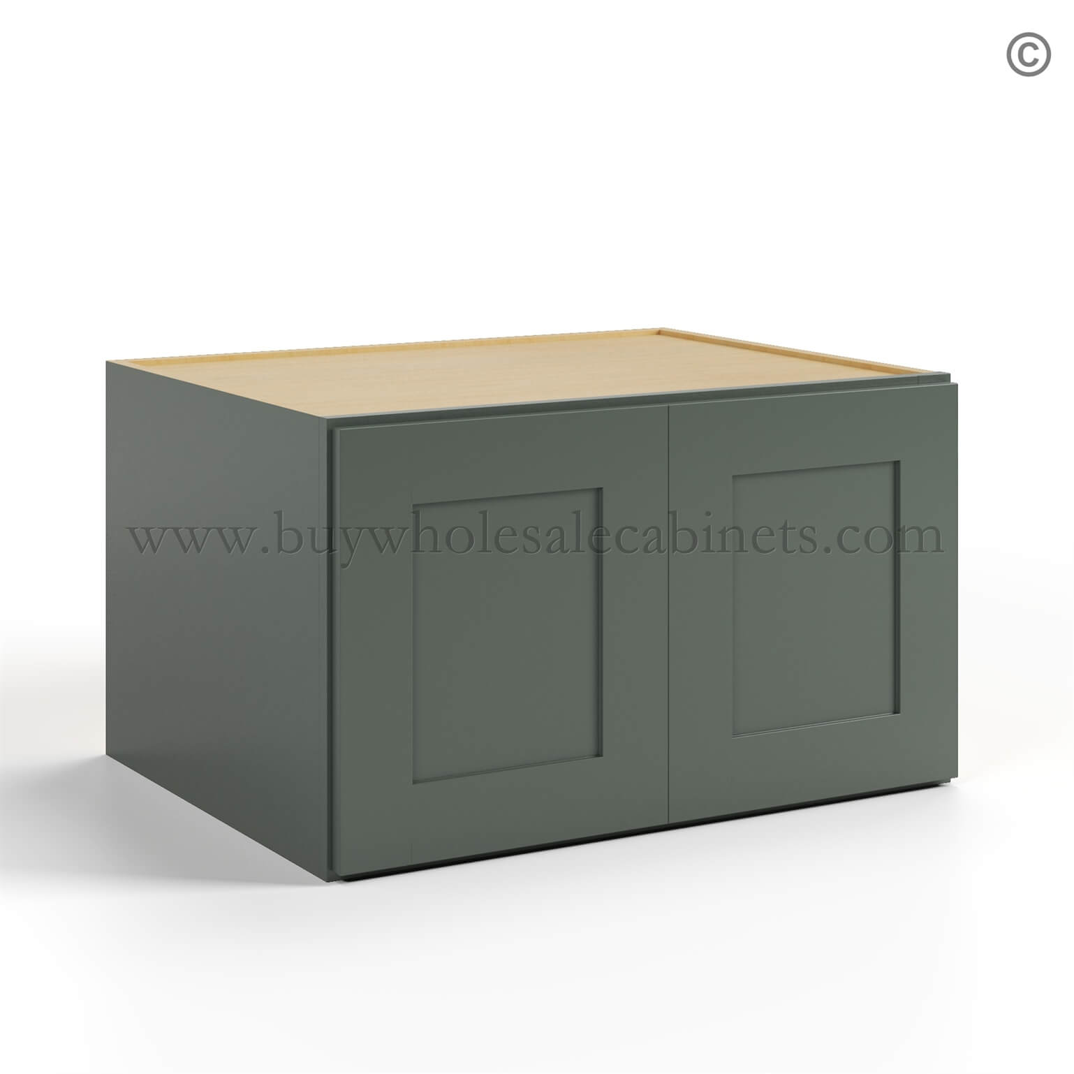 Green Shaker 33 W Refrigerator Wall Cabinet 24 Deep, rta cabinets
