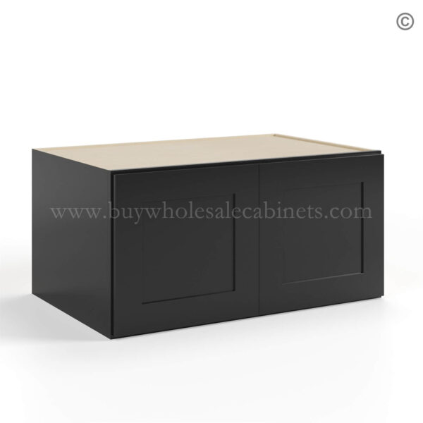 black Shaker 36 W Refrigerator Wall Cabinet 24 Deep