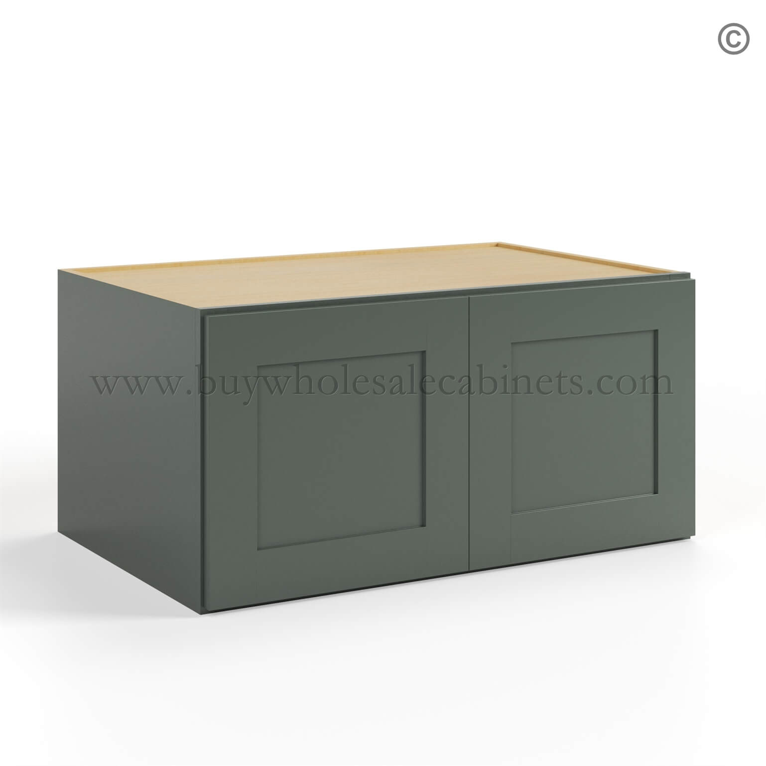 Green Shaker 36 W Refrigerator Wall Cabinet 24 Deep, rta cabinets