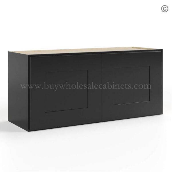 black Shaker 15 H Double Door Wall Cabinet