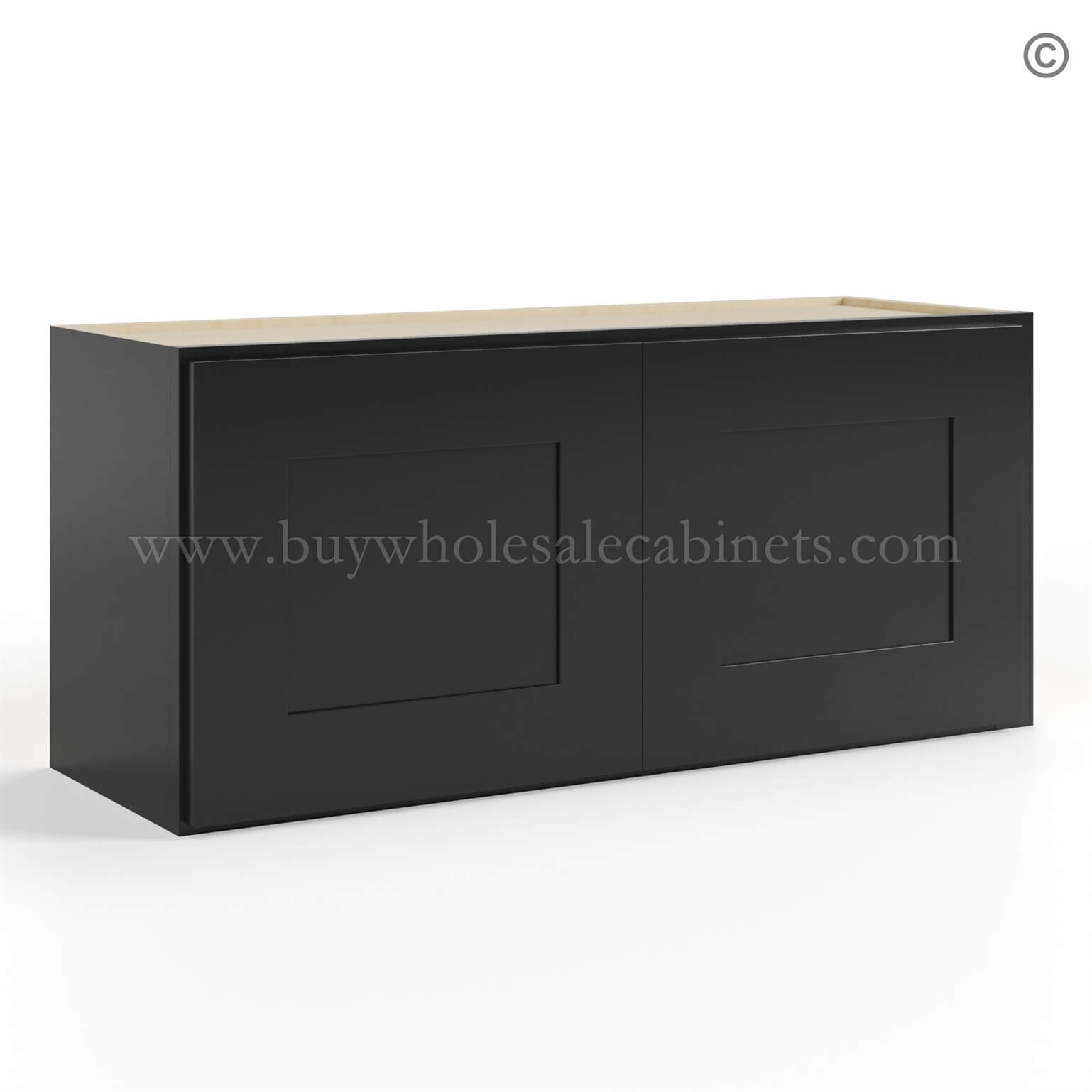 black Shaker 15 H Double Door Wall Cabinet
