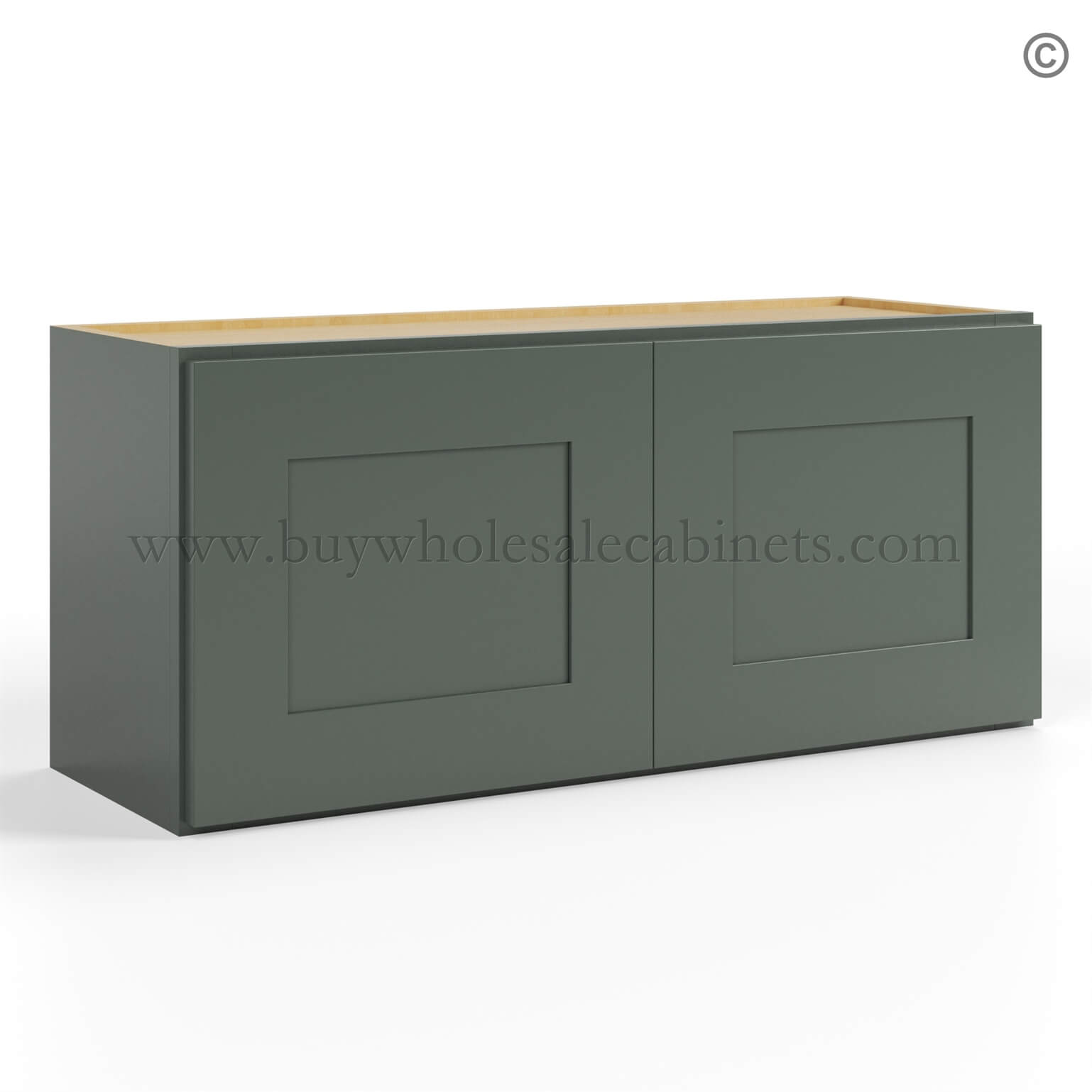 Green Shaker 15 H Double Door Wall Cabinet, rta cabinets