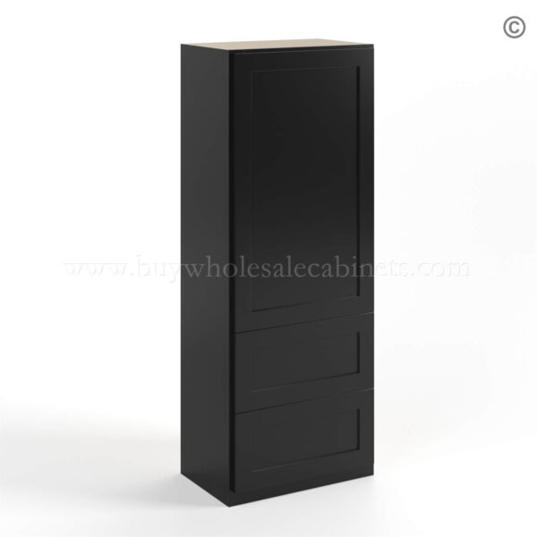 black Shaker 18W Wall With Drawer Cabinet