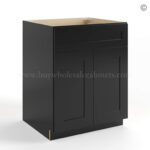 Black Shaker Base Cabinet with Double Doors & Single Drawer