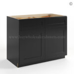 black Shaker Base Cabinet with Double Doors and Drawers