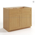 Treasure Chest Shaker Base Cabinet with Double Doors and Drawers, rta cabinets