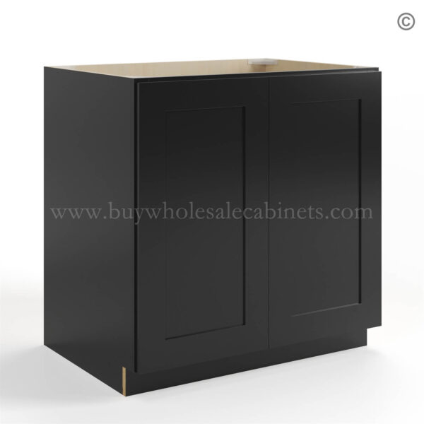 Black Shaker Base Cabinet - Full Height 2 Doors