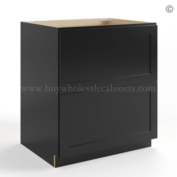 black Shaker Two Drawer Base