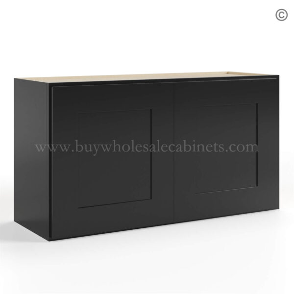 black Shaker 18 H Double Door Wall Cabinet