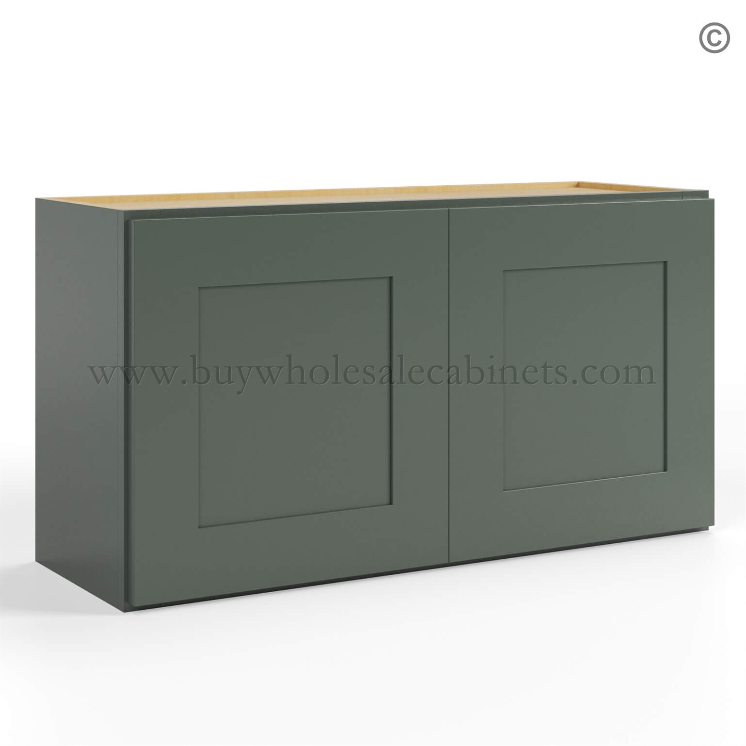 Green Shaker 18 H Double Door Wall Cabinet, rta cabinets