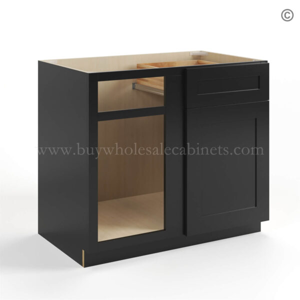 black Shaker Blind Corner Base Cabinet