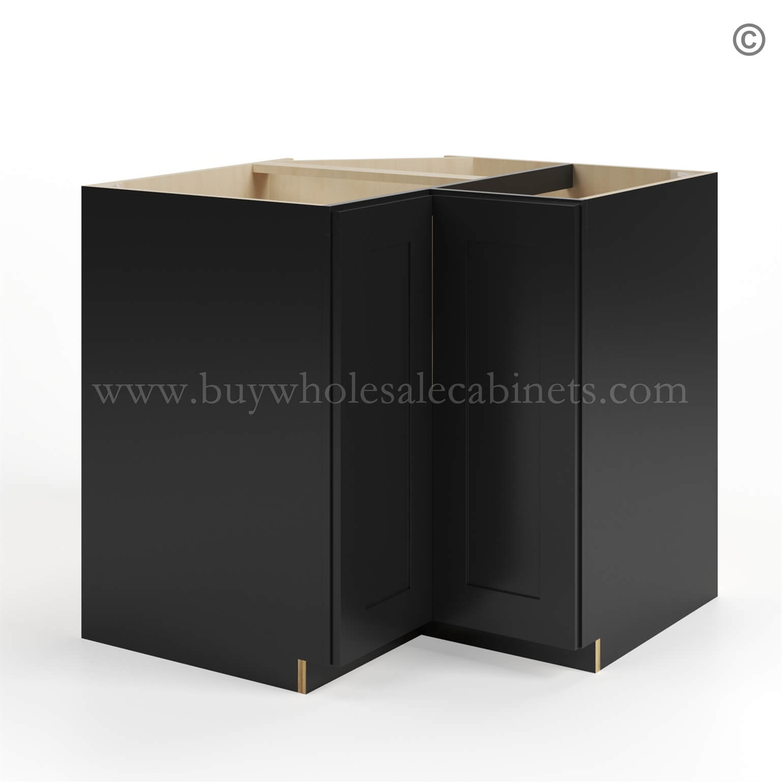 black Shaker Lazy Susan Base Cabinet