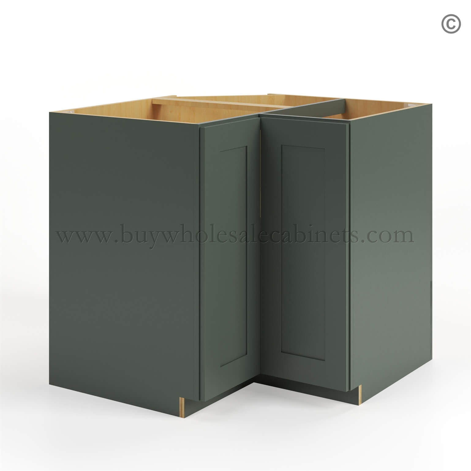 Green Shaker Lazy Susan Base Cabinet, rta cabinets