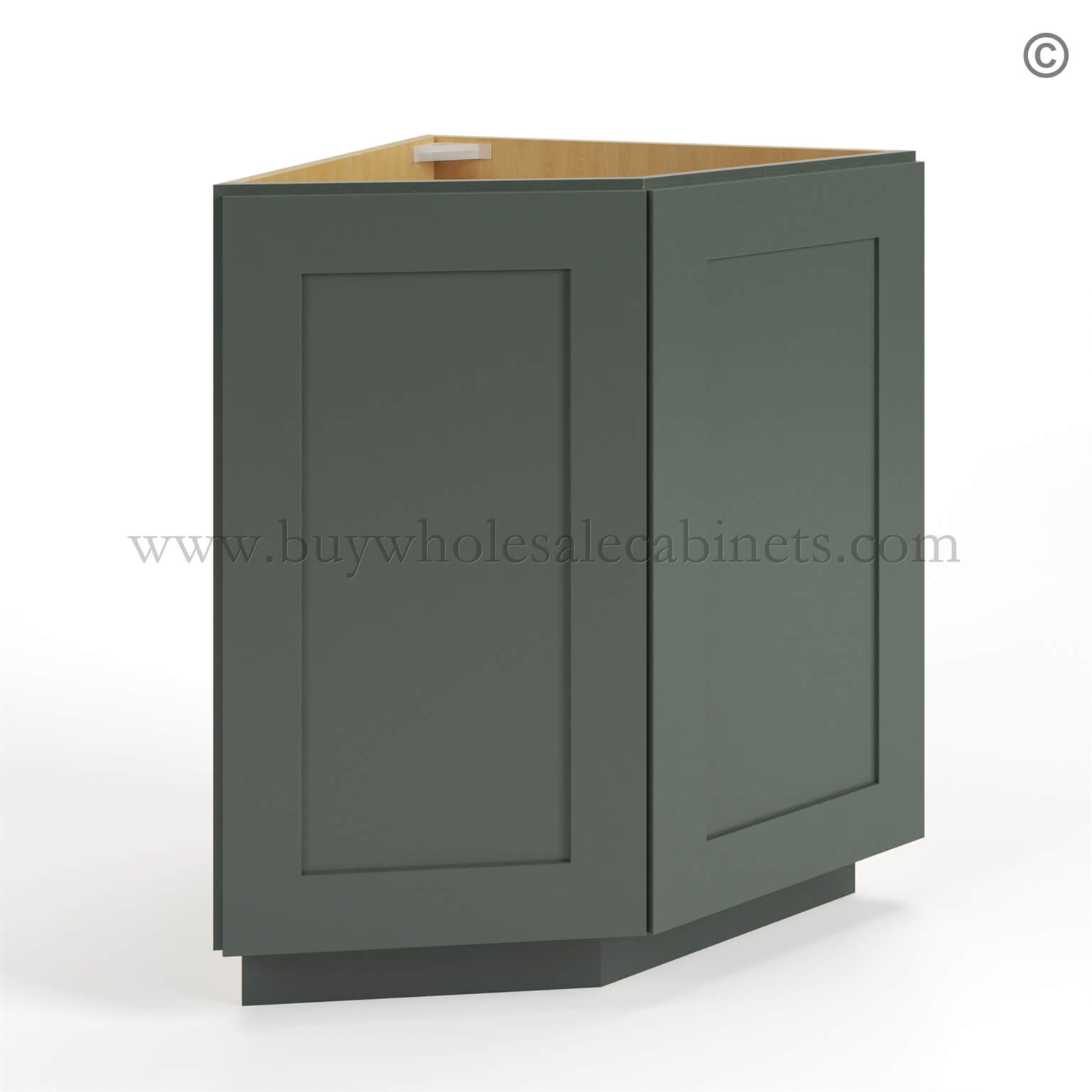 Green Shaker Base End Cabinet, rta cabinets
