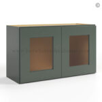 Green Shaker 18 H Double Door Wall Cabinet With Glass Doors, rta cabinets