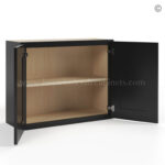 wall cabinets, black cabinets