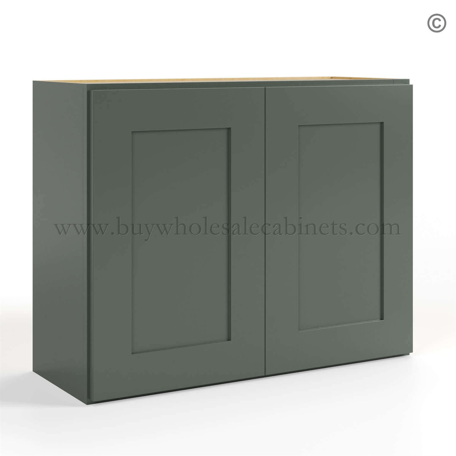 Green Shaker 24 H Double Door Wall Cabinet, rta cabinets