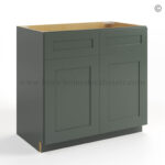 Green Shaker Double Vanity Sink Base Cabinet, rta cabinets