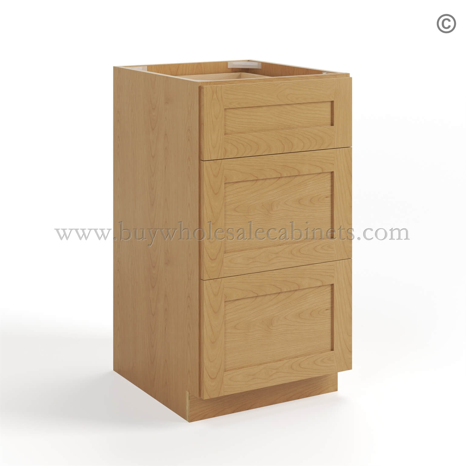 Treasure Chest Shaker Vanity Three Drawer Base Cabinet, vanity cabinet