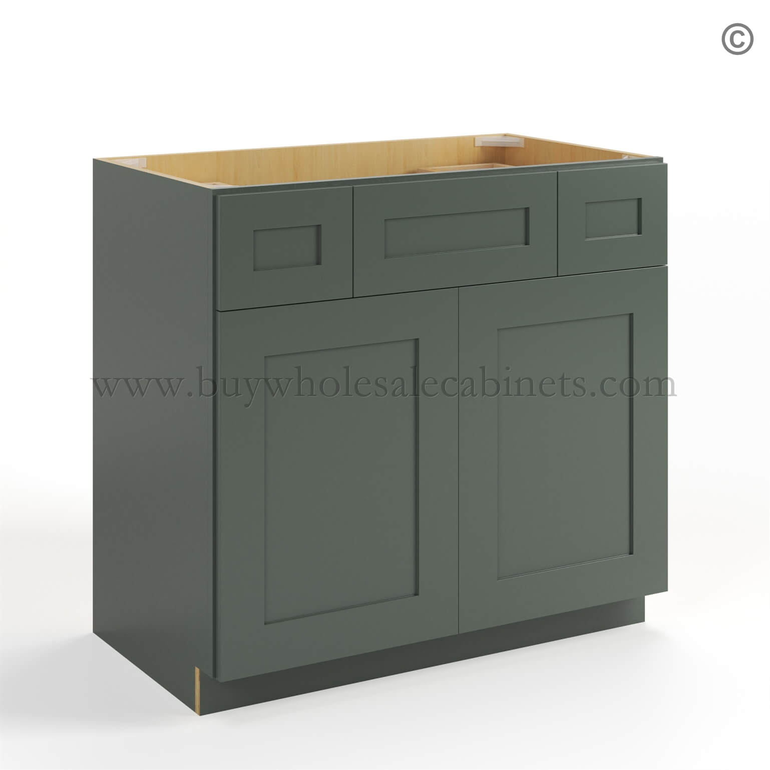 Green Shaker Vanity Combo Cabinet, rta cabinets