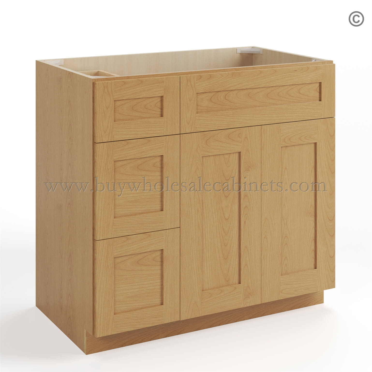 Treasure Chest Shaker 36 W Vanity Combo with Drawers, vanity cabinets