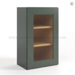 Green Shaker 30 H Single Door Wall Cabinet with Glass Door, rta cabinets