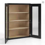 wall cabinets, black cabinets