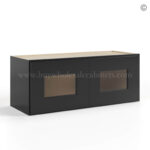 Black Shaker 12 H Double Door Wall Cabinet with Glass Doors