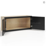 wall cabinets, black cabinets