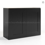 Black Shaker 24 H Double Door Wall Cabinet