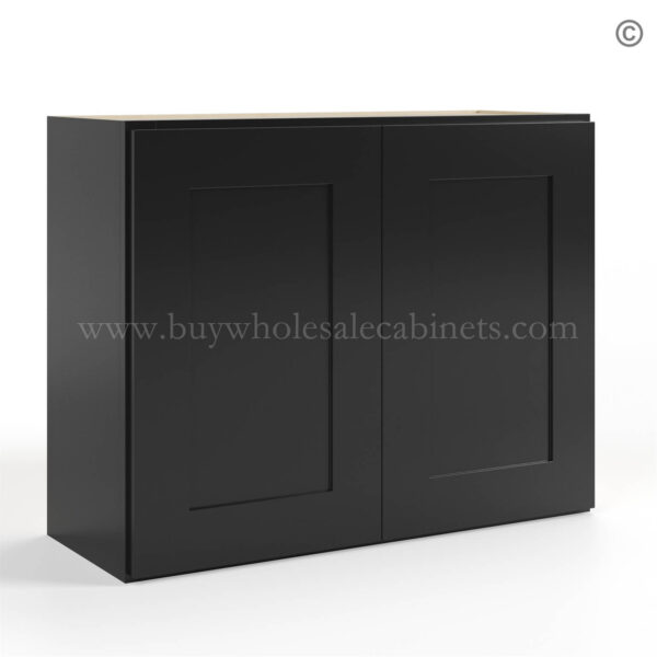 Black Shaker 24 H Double Door Wall Cabinet