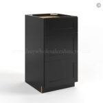 Black Shaker Vanity Three Drawer Base Cabinet