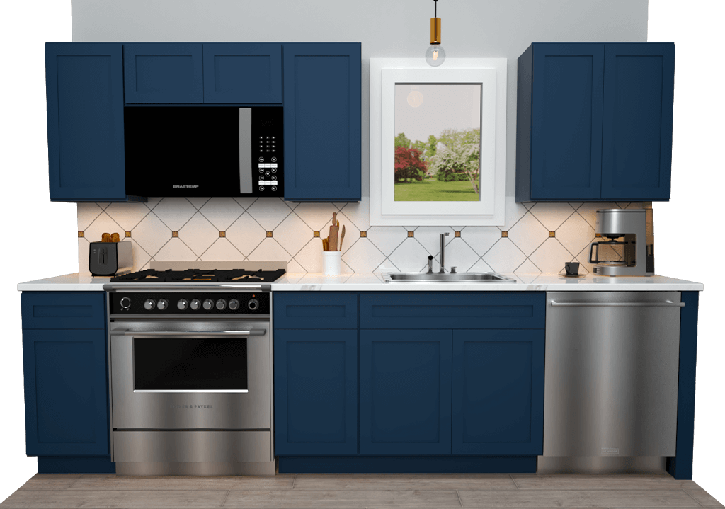 Basic Kitchen Cabinets Navy Blue